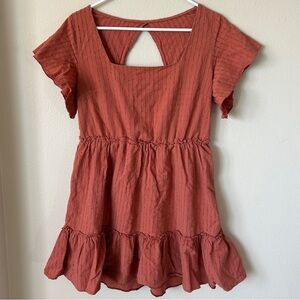 Bailey Blue Women’s Orange Tiered Sundress Back Cutout size Large